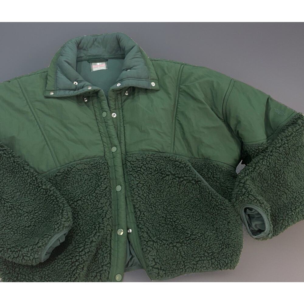 Free People Movement Adventure Awaits Sherpa Puffer Jacket Green XS Teddy Coat - Picture 2 of 6